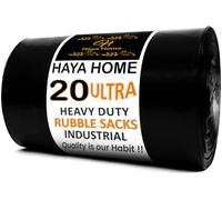Haya Home Lot de 20 sacs à gravats ultra résistants 80 microns 30 L pour travaux de construction et maison