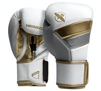Hayabusa T3 Gants de Boxe Hayabusa T3 Gants de Boxe pour Homme et Femme, Protection Poignets et articulations, Fermeture Velcro Double X, Rembourrage en Mousse 5 Couches - Blanc/doré, 453,6 g