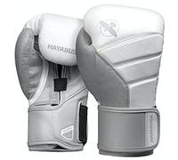 Hayabusa T3 Gants de Boxe Hayabusa T3 Gants de Boxe pour Homme et Femme, Protection Poignets et articulations, Fermeture Velcro Double X, Rembourrage en Mousse 5 Couches - Blanc/Gris, 396,9 g