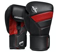 Hayabusa T3 Gants de Boxe pour Hommes et Femmes, Protection des Poignets et des articulations, Fermeture Velcro Double X, Rembourrage des articulations en Mousse 5 Couches - Noir/Rouge, 396,9 g