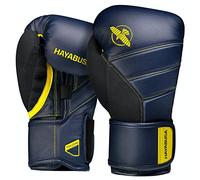 Hayabusa T3 Gants de Boxe pour Hommes et Femmes, Protection des Poignets et des articulations, Rembourrage des articulations en Mousse 5 Couches - Bleu Marine/Jaune, 340,2 g