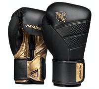 Hayabusa T3 Gants de Boxe T3 Gants de Boxe pour Homme et Femme, Protection Poignets et articulations, Fermeture Velcro Double X, Rembourrage en Mousse 5 Couches - Noir/doré, 340,2 g
