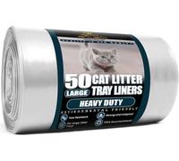 HayaHome Eco 50 grands sacs de litière pour chat en rouleau 40 μm 80 x 36 cm résistants aux rayures et respectueux de l'environnement 100 % matériaux recyclés