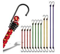 HAYATEC Lot de 12 Cordes Élastiques avec Crochets, extenseurs avec Crochets, Corde de Tension, Sangles Bagages 4 Longueurs Différentes pour Le Transport et la sécurisation de la Charge - Multicolore