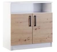 Bestmobilier - Commode 2 Portes Et Étagère Hayato en Bois Blanc avec Rangements 2 Portes - Chambre Adulte