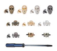 Hayaww 10 Pcs Rivets TêTe De Mort, Rivet FantôMe Squelette Squelette FantôMe Rivet Rivets ArrièRe En Alliage FantôMe Rivet Goujon, Pour Chapeau Chaussures Veste Ceinture Bricolage Cuir Artisanat