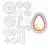 Hayaww 26 pièces Spirograph Jeu de dessin de spirographe Outil de papeterie en spirale géométrique Ensemble de règles de dessin d'engrenages créatifs de Mandalas (A)