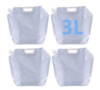 Hayaww 3 L×4 bidons d'eau Pliables bidons d'eau Pliables avec Valve RéutilisablesSac d'eau Pliable Eau Réservoir d'eau Pliable Bidon d'eau Poche d'eau Portable pour Camping Randonnée Pique-Nique (C)