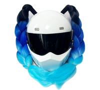 Hayaww Casque Queue De Cheval Queue De Cheval De Casque Queue De Cheval Tressée De Casque Casque Queue De Cheval avec Ventouse pour Accessoires Casque De Scooter De Moto De Karting