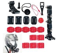 Hayaww Lot de 19 Casque Support de Fixation,Support Caméra Guidon,Coussinets Adhésifs Fixation de Casque en Adhésif,Bras Pivotant Réglable Kit,Bras Pivot Vis,Compatible avec Insta 360 Gopro Hero