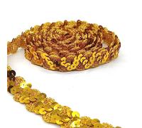 Hayaww Ruban doré à paillettes - 15 mm - Danse du ventre, ornements manuels