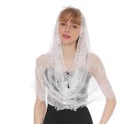 Hayaww Voile en dentelle Voile D'église Chapeau Écharpe Église Mantille Catholique Foulard Écharpe En Dentelle Voile De MariéE De Mariage Pour Femme Messe Latin Prier Ceremonie Mariage (B)