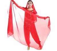 Hayaww Voile Pour Danse Du Ventre, Echarpe Voile Pour Danse Belly Dance Voile En Mousseline, 2.2x1.2 m, Pour Le Spectacle, La FêTe, La CéLéBration, L'éTude, Le Divertissement, Les éChantillons (Rouge)