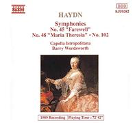 Symphonies N°45 'Farewell', N°48 'Maria Theresia' et N°102 CD
