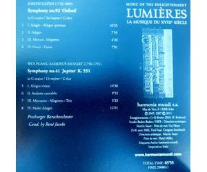 HAYDN SYMPHONY NO. 92 'OXFORD' & Mozart - Symphony Nos 41 René Jacobs and Freiburger Barockorchester - Harmonia Mundi