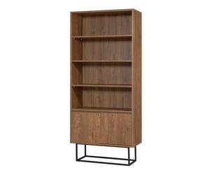 HAYE - Bibliothèque vintage effet bois noyer et noir