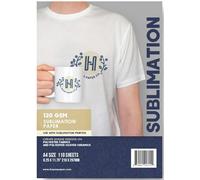 HAYES PAPER CO. Lot de 110 feuilles de papier de sublimation pour presse à chaud sur t-shirts et tasses en céramique 120 g/m² Format A4