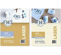 Hayes Paper Lot de 20 feuilles de papier autocollant transparent au laser et 20 feuilles blanches pour toboggan à eau imprimables Format A4