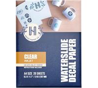 Hayes Papier décalcomanie Waterslide pour imprimantes à jet d'encre | 20 feuilles A4 transparentes (21 x 29,7 cm) | Séchage rapide, forte adhérence, application facile | Papier transfert de qualité