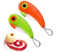 HAYGEM 2 Pièces Mini Bird Couteau Ceramique, Couteau D'office Pliant Multifunction, Oiseaux Poche en Forme de Coupe, Portable fe Camping pour Éplucher les Fruits, les Légumes, le Fromage