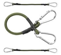 HAYGEM 3 Pièces Tendeurs Elastique avec Crochets 30 cm, Tendeur Elastique Facile à Transporter, Tendeur Velo avec Double Mousqueton en Aluminium, pour Le Cerclage et Le Ficelage en Extérieur