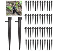 HAYGEM 50 Pièces Réglable sur 360 Degrés Buse Arrosage Automatique, Inséré dans Le Sol Goutte a Goutte Bouteille, avec 8 Trous Micro Asperseur, Convient a L'arrosage des Massifs de Jardin