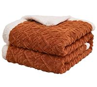 Hayisugal Plaid Sherpa moelleux - Couverture en mouton de qualité supérieure, super douce en polaire comme couverture de canapé, couvre-lit ou couverture de canapé, plaid caramel, 200 x 230 cm