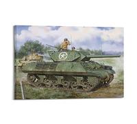HAYKO Poster militaire rétro WW2 M10 Destroyer de chars américains - Impression sur toile murale moderne pour chambre à coucher (30 x 45 cm)
