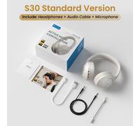 HAYLOU-Casque sans fil S30,Bluetooth 5.4,43dB,écouteurs adaptatifs antibruit,ensembles de sauna,pilote 40mm,80H de lecture - Type Standard version-W