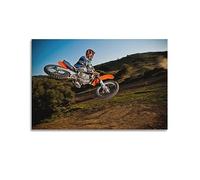 HAYME Poster 3 sur toile avec peinture murale et peinture murale pour chambre à coucher ou chambre à coucher Motif motocross Dirt Bike Jump Extreme 40 x 60 cm