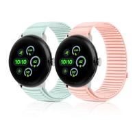 HAYONLIY Lot de 2 bracelets de sport compatibles avec Google Pixel Watch 4/3/2/1 41 mm 45 mm, bracelet en nylon tressé respirant de rechange pour homme et femme, Grand, Pas de métal