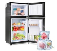haysence Réfrigérateur Congélateur Combiné Rétro 60L, Mini Frigo 2 Portes Compact Faible Bruit 45dB, Étagères Réglables, Idéal Chambre Bureau Cuisine, Noir