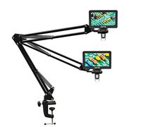 Hayve Bras de microscope, support en métal réglable avec pince et base à œillets, support pour microscope à pièces de monnaie, compatible avec les modèles DM4 DM9 MS1 MS3 et la plupart des microscopes