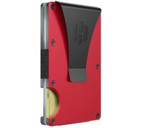 Hayvenhurst Portefeuille Fin Minimaliste en métal avec Poche Avant bloquant RFID pour Homme avec Pince à Billets, Pourpre, S, Minimaliste