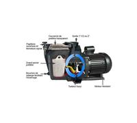 hayward - pompe à filtration 0,75 cv, 12.5 m3/h mono 2 - sp2608xe111