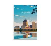 HAYZE Poster décoratif rétro sur toile représentant Kinshasa Congo Afrique 40 x 60 cm