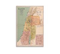 HAYZE Poster décoratif sur toile représentant la carte de la Palestine au temps du Christ 60 x 90 cm