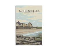 HAYZE Poster vintage de voyage en ville Audresselles, CÔTE D'OPALE - Décoration murale et art - 60 x 90 cm