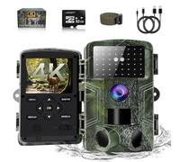 HAZA 4K Caméra de Chasse WiFi,Camera Chasse connectée Telephone,Détection de Mouvement,Vision Nocturne Carte et 32 Go,Piege Photographique,Grand Angle120 °,Déclenchement 0,1s (Vert 4K)