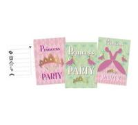 Haza Original cartons d'invitation 'princesse party' 6 pièces rose/vert Groen
