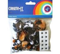 Haza Original ensemble artisanal Create it - Mélange d'animaux avec yeux 60 pièces Multicolore