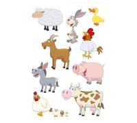 Haza Original étiquettes 12 pièces 16 x 9 cm animaux de ferme