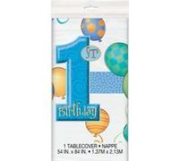 Haza Original nappe premier anniversaire bleu 1,37 x 2,13 m Blanc G