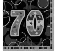 Haza Original serviettes 70 ans 16 x 16 cm 16 pièces noir noires