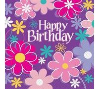 Haza Original serviettes de table Birthday Blossom violet 16 pièces Paars G