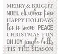 Haza Original serviettes Holiday Snowflakesde table 33 cm 16 pièces blanc Blanc, Blanc