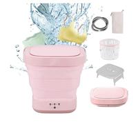 HAZARA Faltbare Waschmaschine mit 4/6 Huors Trocknung und UV Waschmaschine Camping mit Touchscreen Dehydrierung für Unterwäsche Socken Babykleidung, Rose