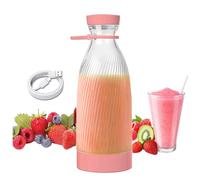 HAZARA Mini Blender Portable, 500 Ml, Conception à 6 Lames Mixeur Milkshake, Recharge Usb Portable Sans Fil Fresh Juice Blender, Le Cadeau Le Plus Parfait,Pink
