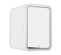HAZARA Mini Frigo CosméTique Portable, 8L,avec Miroir De Courtoisie LED Mini CongéLateur, Voiture,Maison,Chaud Et Froid 2 en 1 RéFrigéRateur Beauté, pour Chambre, Bureau Et Voiture,White
