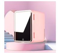 HAZARA Mini RéFrigéRateur De Voiture, 8L,avec Miroir De Courtoisie LED Frigo De Chambre, Voiture,Maison,Chaud Et Froid 2 en 1 Frigo Portable, pour Chambre, Bureau Et Voiture,Pink